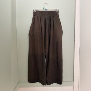 Elegant Dark Brown Wide-Leg Chinos